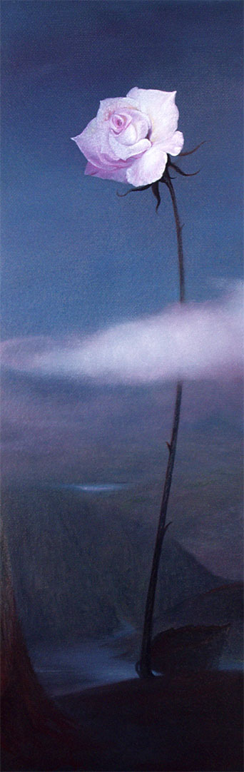   -   . 2004 . (15  48, , .) / "Flower with cloud", 2004, (15 x 48, oil on canvas)