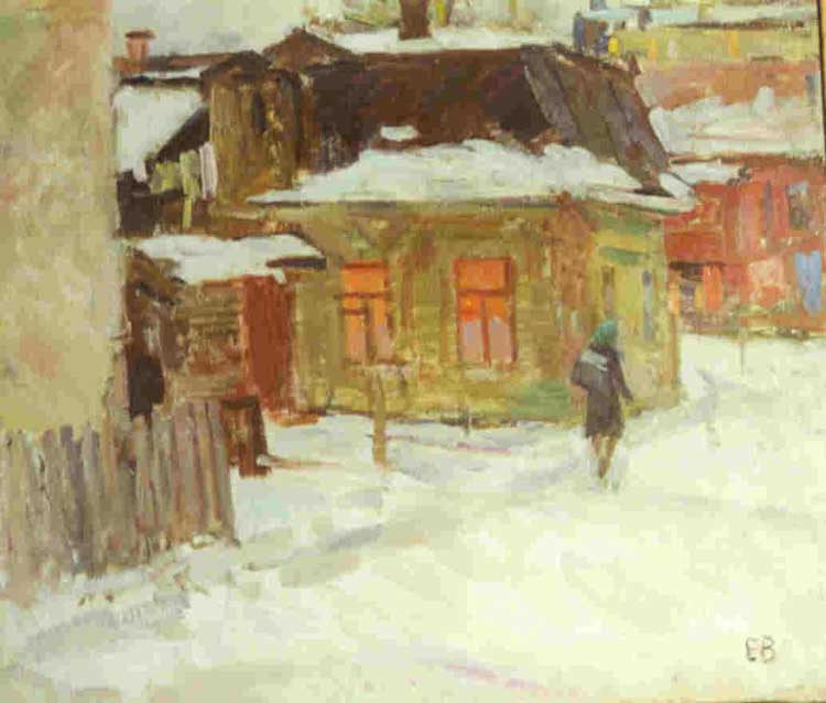 Евгений Волобуев (1912) - Сумерки. 1947 г. (64 x 64, холст, масло)