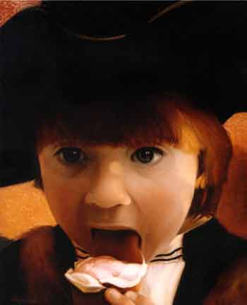 Ольга Акаси - Мальчик с мороженным. 2003 г. (35 х 40, холст, масло.) / "Kid with ice-cream", 2003, (35 x 40, oil on canvas) 