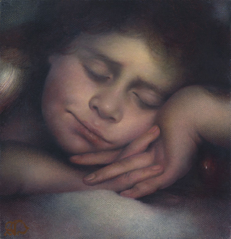   -  . 2004 . (20  20, , .) / "Sleeping Angel", 2004, (20 x 20, oil on canvas)