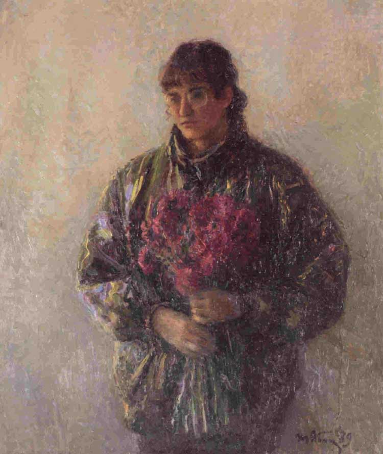 Татьяна Яблонская (1917) - Осенний портрет (портрет Г.Атаян). 1989 г. (105 x 90, холст, масло)